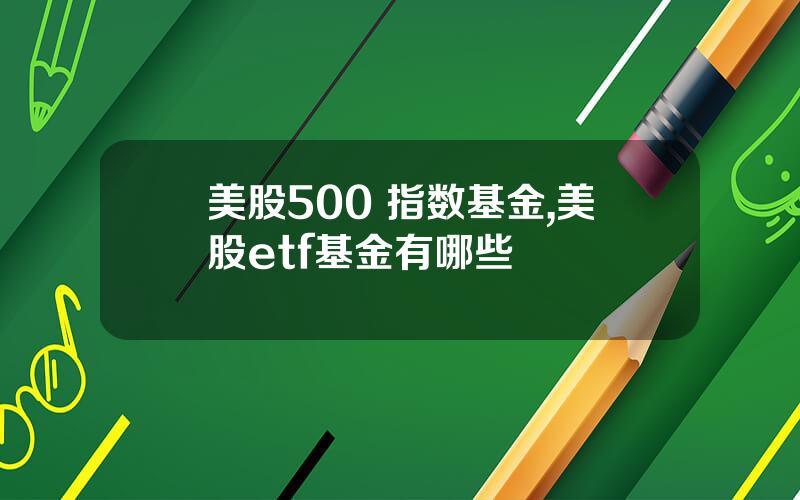 美股500 指数基金,美股etf基金有哪些